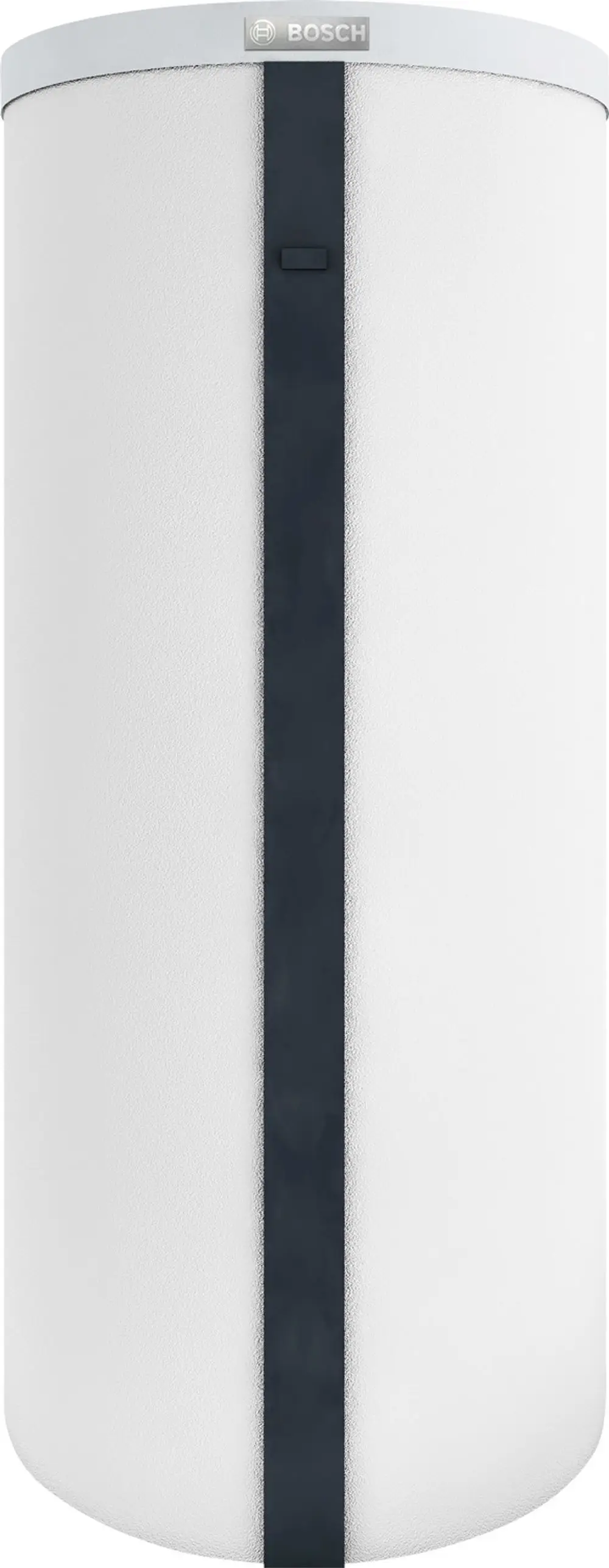 Weißer, zylindrischer Wärmeschutz von Bosch mit einer mittigen, dunklen Applikation. Eignet sich zur Dämmung und Verbesserung der Energieeffizienz.